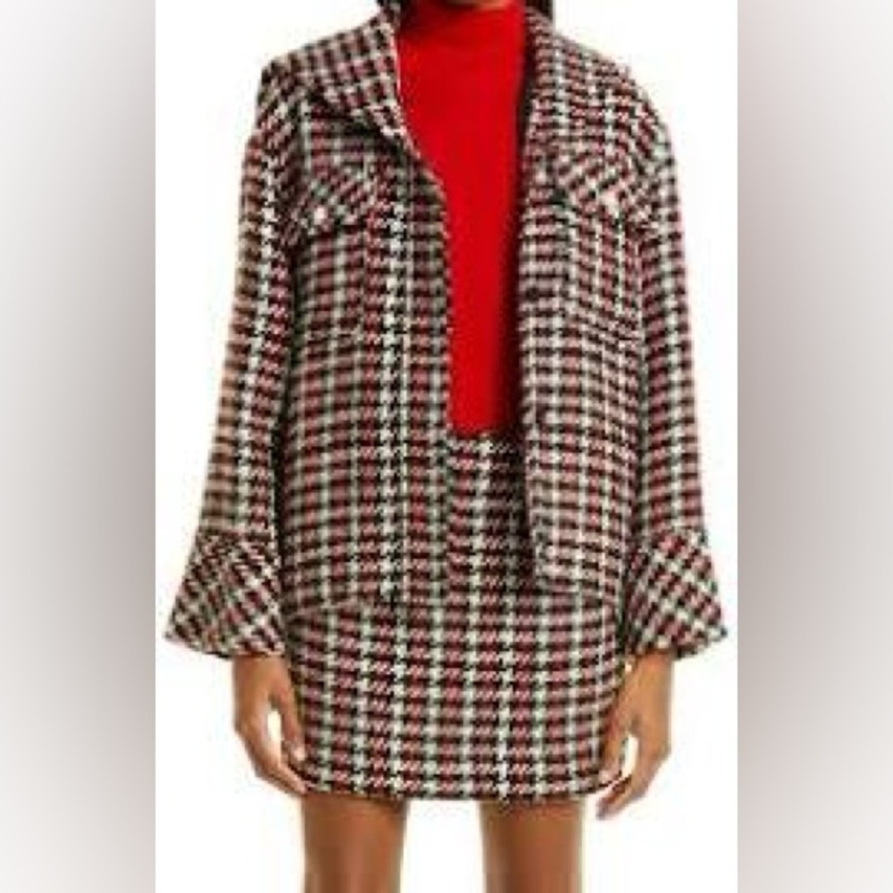 Baum und Pferdgarten jacket Bronco houndstooth check black white red tweed - Picture 2 of 7